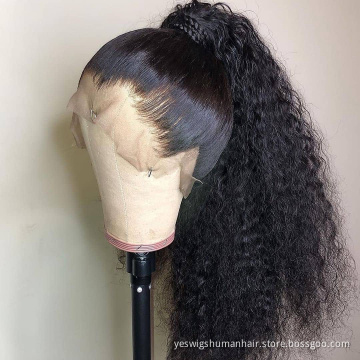 Factory Supplier Hd Full 360 Lace Frontal Wigs Kinky Curly Raw Peruvian Virgin Human Hair Lace Wigs For Black Women Pre Plucked
